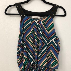 Calvin Klein multi GEO pattern maxi dress